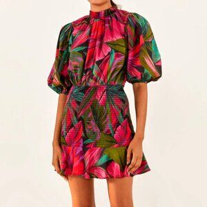Farm Rio Midnight Leaves Mini Dress Size XS
